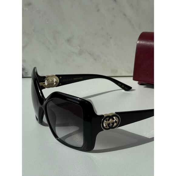 NEW Gucci GG2015S Black Oversized Wraparound Sunglasses $475 main image 5